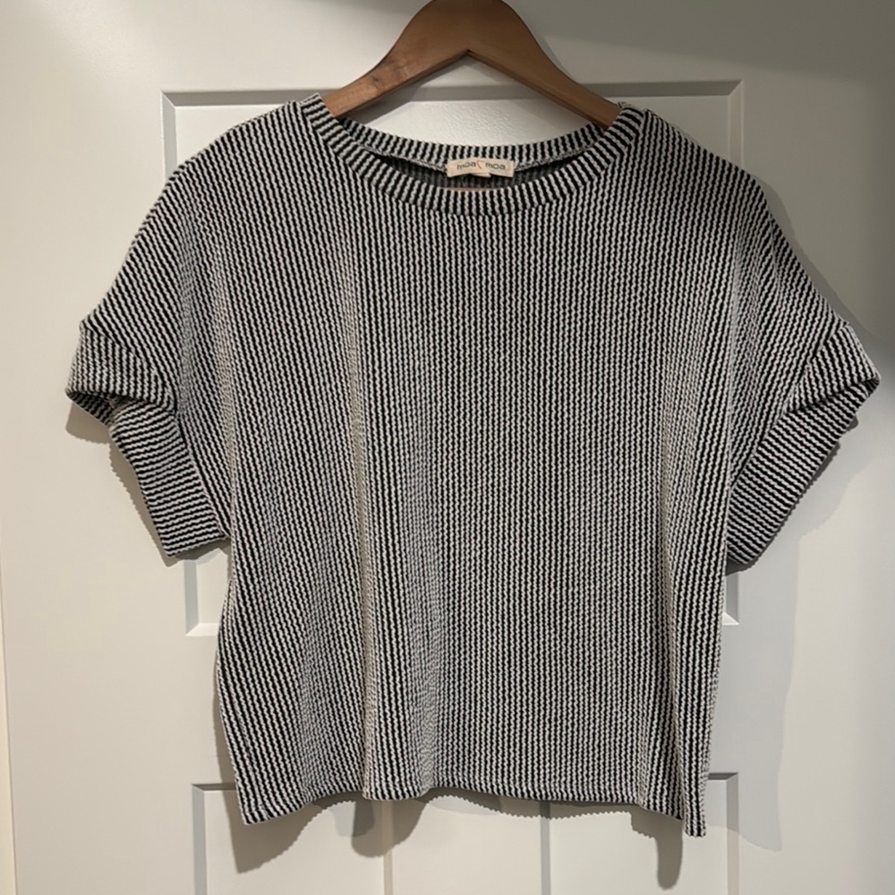 Striped Black and White Women's Top